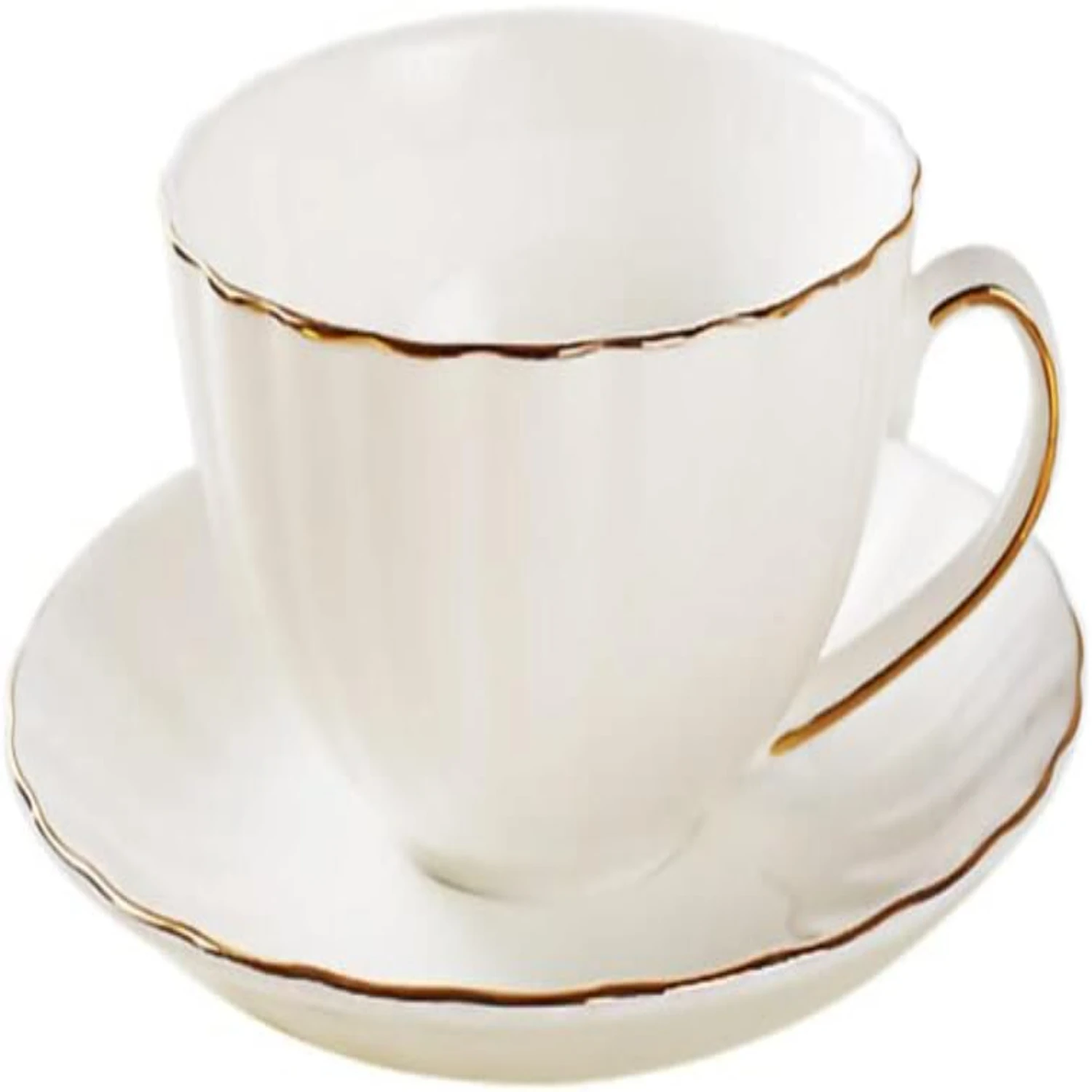 igh Quality Luxurious Tea Cup and Saucer Set - Elegant Ceramic Drinkware Collection - Fashionable and Modern Coffee Mugs - Refin