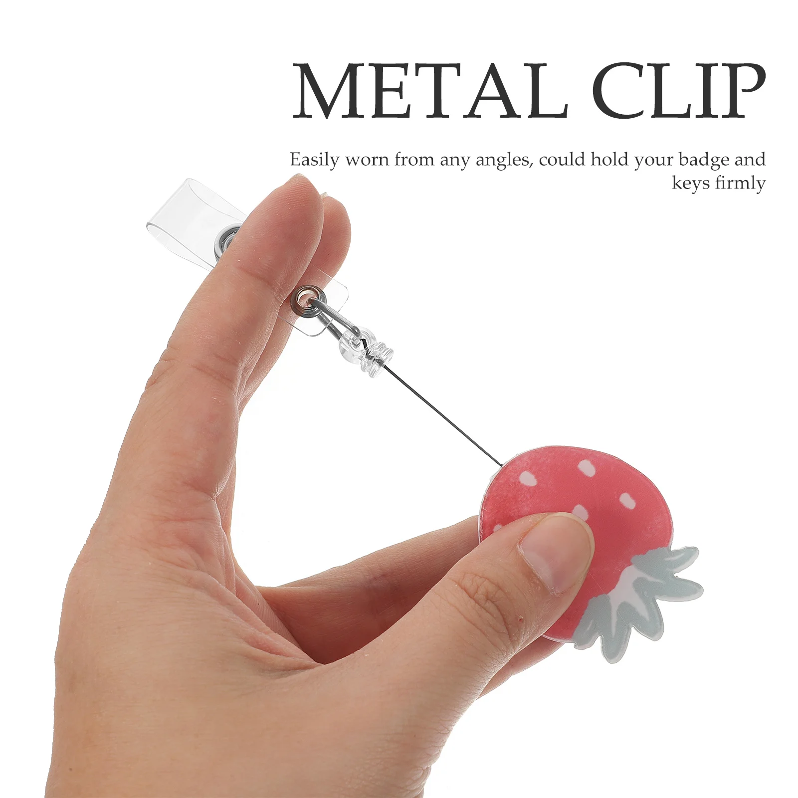 4Pcs Acrylic Badge Holders Retractable Id Tag Clips Portable Wear-Resistant Badge Buckles Employee Card Holder Chest Card Clips