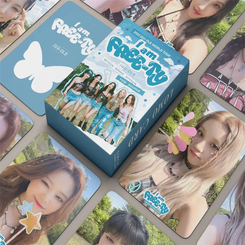 kpop gidle album card grupo eu sou ty inever die lomo card menina eu queimo cartao fotografico cartao postal fan gift g i dle 55 folhas por conjunto 01