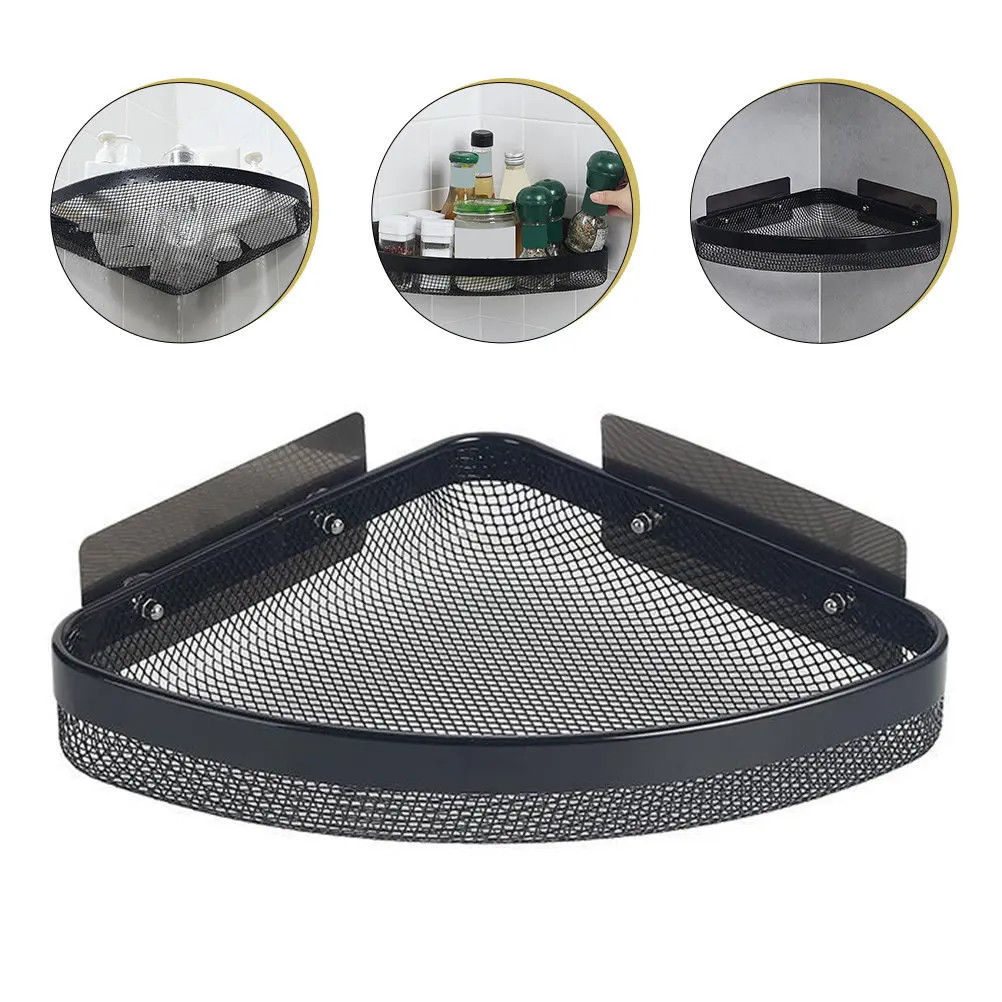 

Настенный угловой органайзер для душа без сверления, полка для хранения в ванной комнате с дренажом, для полотенец, бритв, щеток