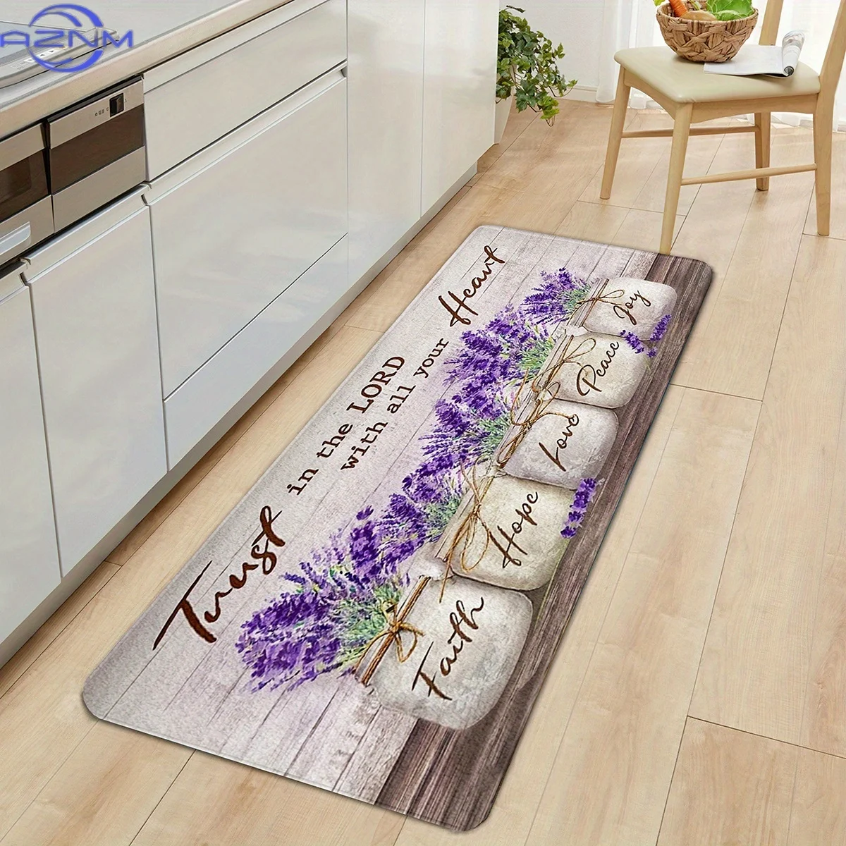Tapis de cuisine Lavender Bliss - Antidérapant, lavable en machine, tapis de couloir pour la décoration de la maison, parfait pour la chambre, la buanderie et la salle de bain