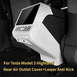 Rear Air Outlet Frame for Tesla Model 3+/Model Y Juniper 2025 Rear Screen Cover Back Air Vent Trim Protective Cover Accessories