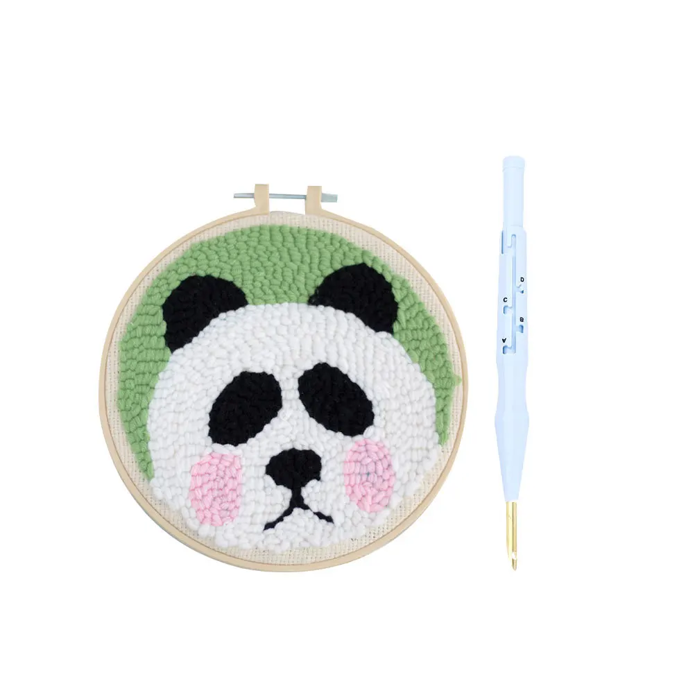 

1 set 1 Set Punch Needle Embroidery Kit For Kids Panda Diy Craft Beginner Hand Stitch Art Supplies Punch Embroidery Tools Set
