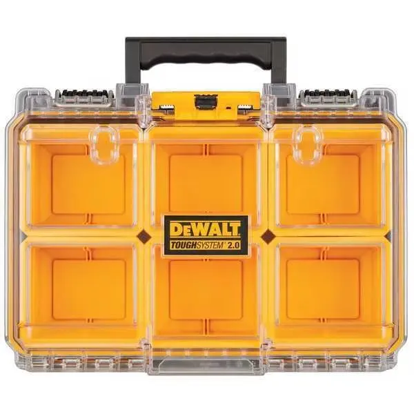 ToughSystem 2.0 Deep Compact Organizer, Plastic, Black/Yellow, 14-1/2 in W x 10-1/2 in D x 5 in H