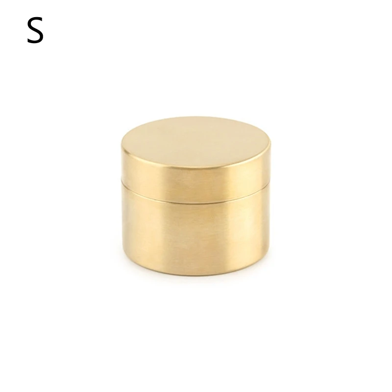 Brass Mini for Pill Container, Outdoor Waterproof Round Shape Brass Box Metal Jewelry Sealed Container Dustproof Storage