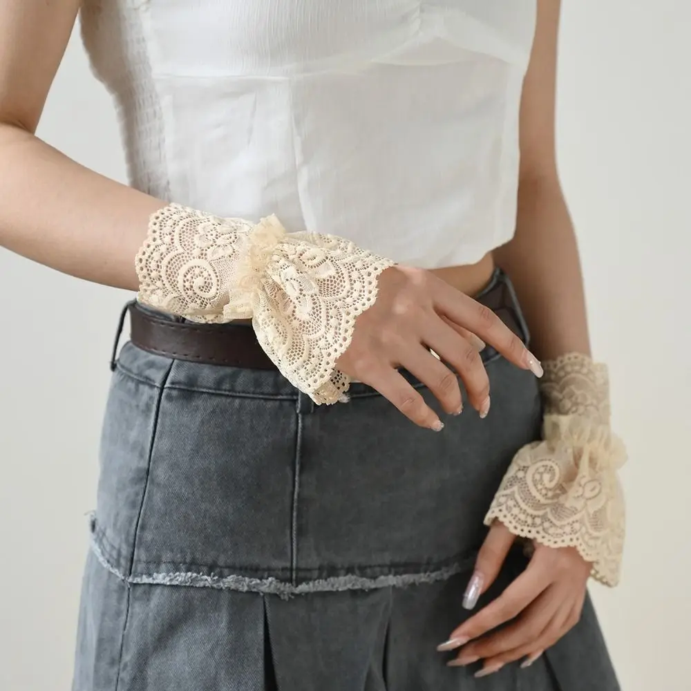 

New Detachable Fake Cuff Hollow-out White Black False Sleeve Cuffs Lace Cuff