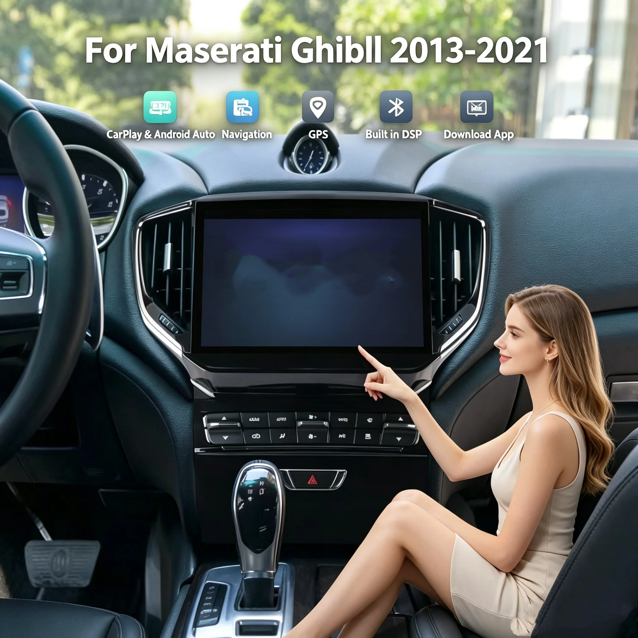 10.5 Inch Android 15 Car Multimedia Player For Maserati Ghibli 2013 -2021 8G+128G GPS Navigation Stereo Car Radio DSP Carplay