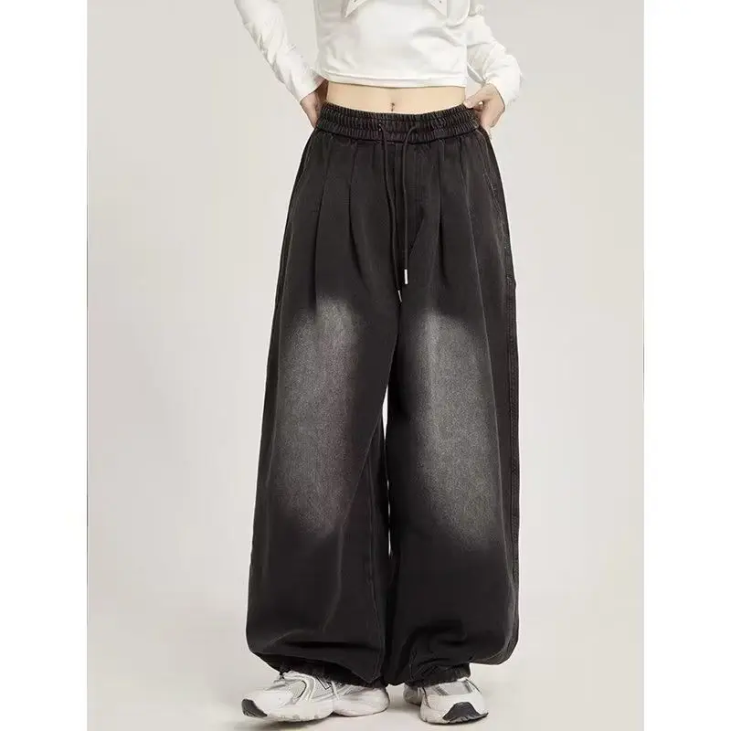 Jeans à jambes larges déFlexpour hommes et femmes, pantalons décontractés, pantalons de couple rétro, rue américaine, hip hop, personnalité de la chimère, tube droit, Y2K, adt