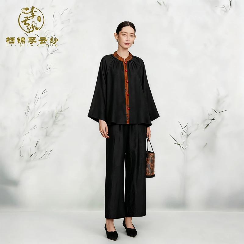 

LI SILK CLOUD Осенняя верхняя одежда из 100% чистого шелка Xiangyunsha — сверхгладкое прикосновение, ощущение шелкового шелка премиум-класса