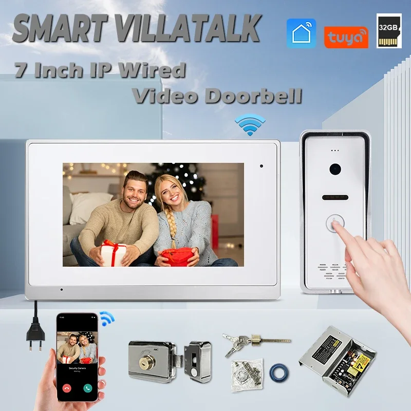 

Hot Sale Night Vision HD 1080P 2MP DC 12-24V Smart life Wired Home Intercom Door Bell Phone Camera Video Entry