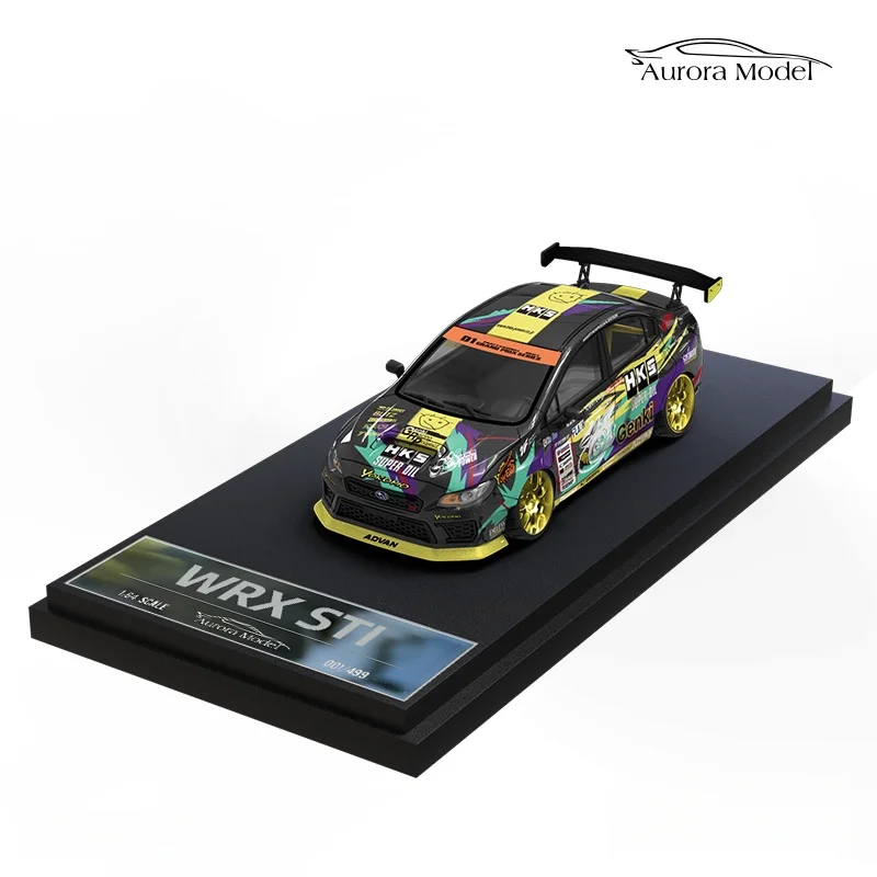 AM 1:64 Impreza WRX-STI-HKS Painted Alloy Car Model-In Stock