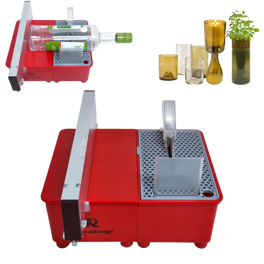 Glass Cutting Machine with Diamond Coated Blade Rock Saw Trimming CutterGlass Bottle Cutter Intelligent Trim Saw Stone &