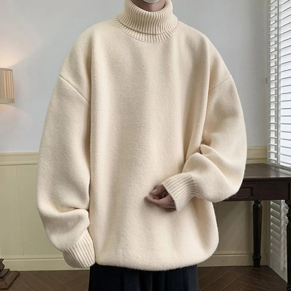 

Men Winter Sweater Knit Pullover Sweater Men's High Collar Turtleneck Sweater Warm Knitted Pullover for Autumn Winter Soft