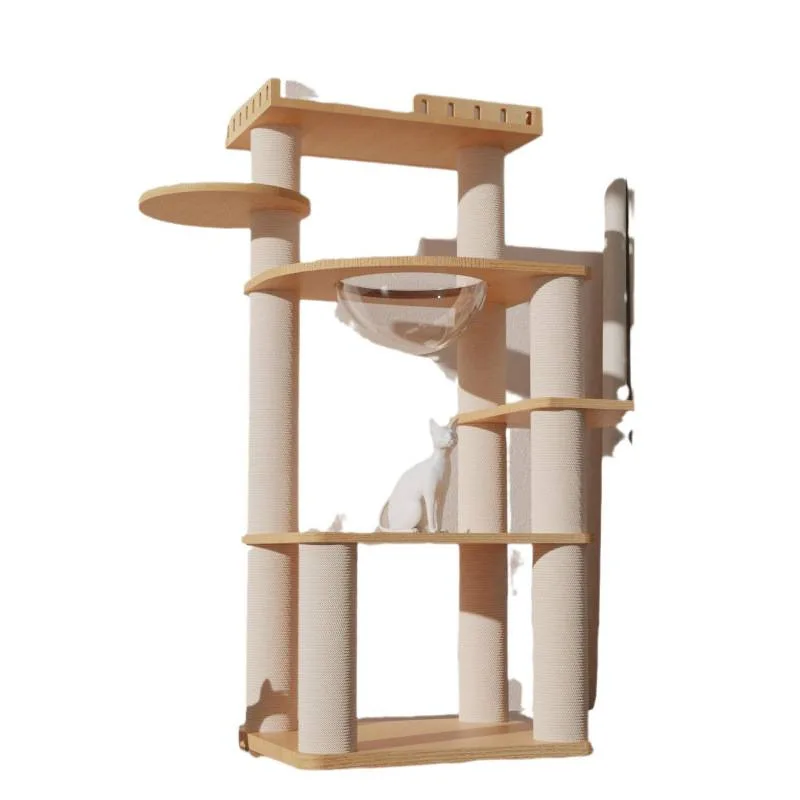 

Cat nest hemp rope, cat scratching column, muppet, solid wood cat climbing frame, meow integrated luxury Mercury