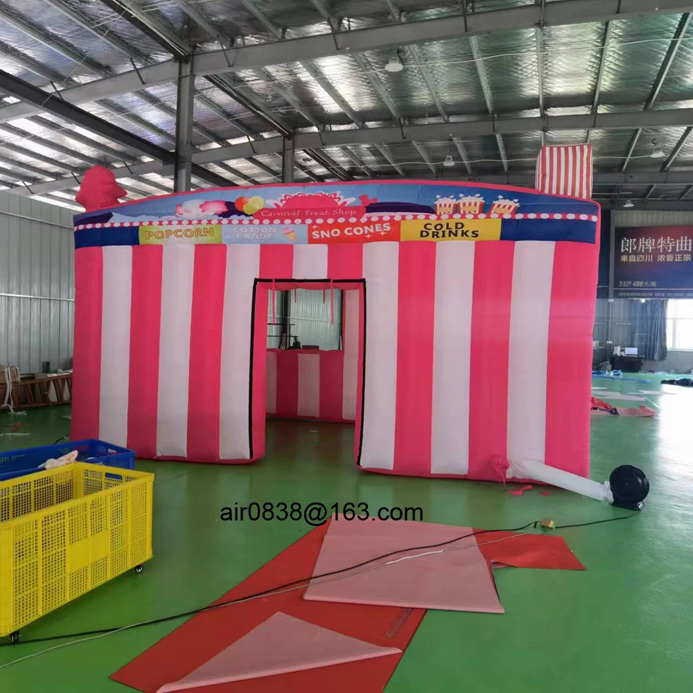 ที่กําหนดเอง Inflatable Concession Stand Inflatable Carnival Treat Shop แบบพกพา Ice Cream Candy บูธอาหารสนุก Beach Bar สําหรับขาย