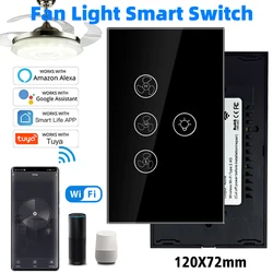 Smart Wifi Fan Light Switch Ceiling Fan  Remote Various Speed Ajust Voice Control Google Home Alexa Neutral Wire