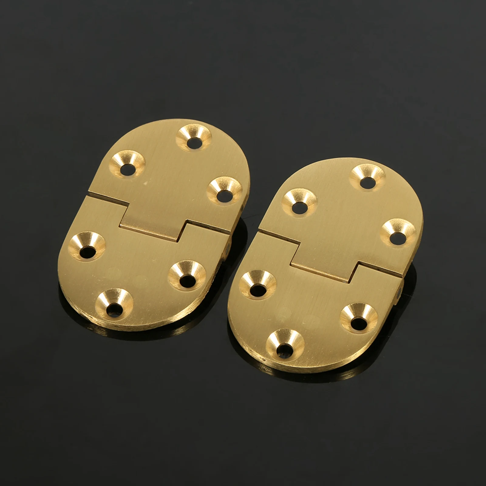 2Pcs Brass Butler Tray Hinge Round Edge 2-1/2