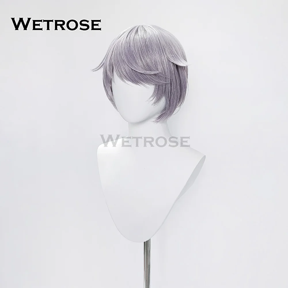 [Wetrose] متوفر في المخزون Hololive EN Vtuber Koseki Bijou شعر مستعار تأثيري الظلام هنتر Chunibyo الزي الجديد الجلد الشعر القصير عيد الميلاد عيد الهالوين
