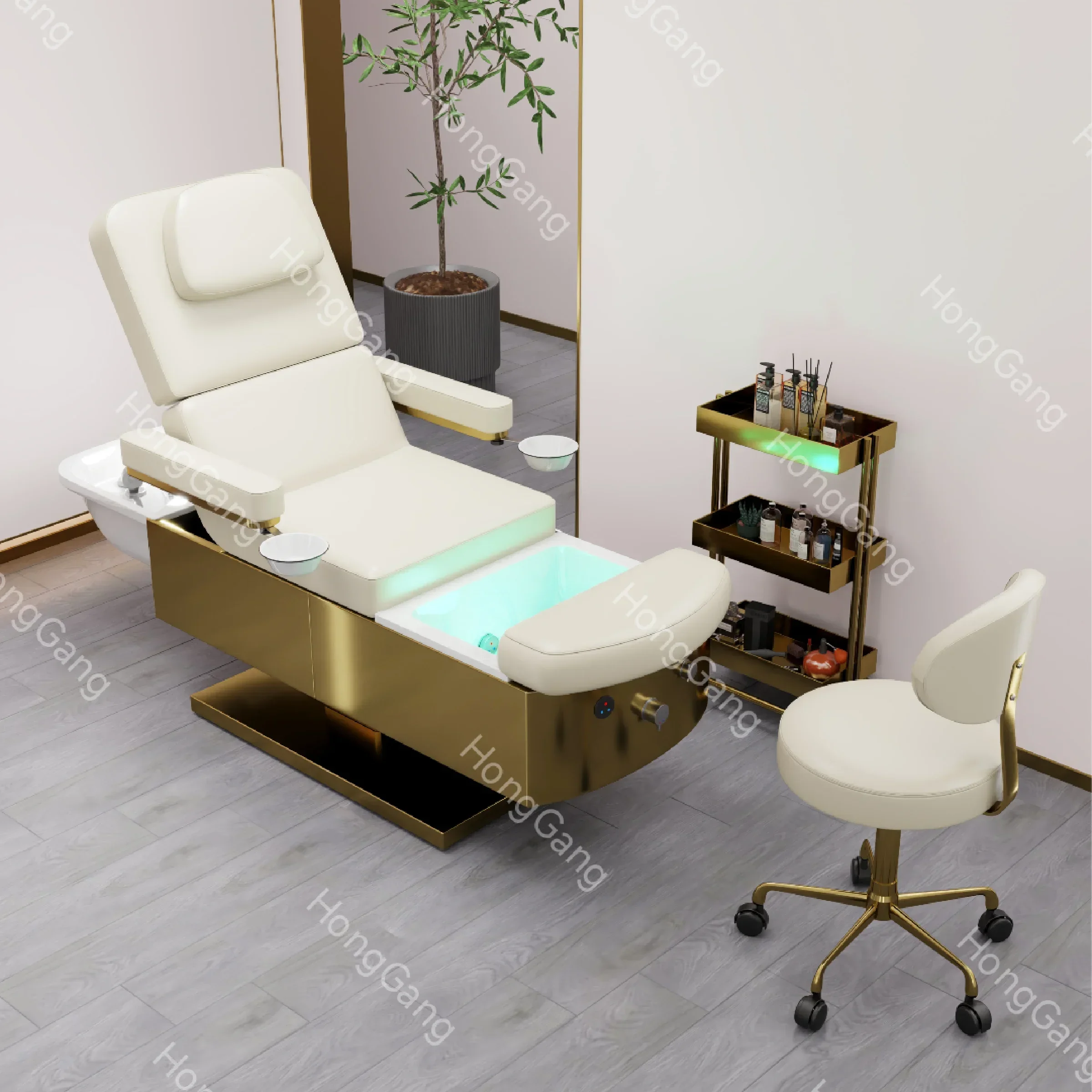 2023 new salon 4 motor can pedicure multifunction adjustable bed frame massage chiropractic massage table beds for full body