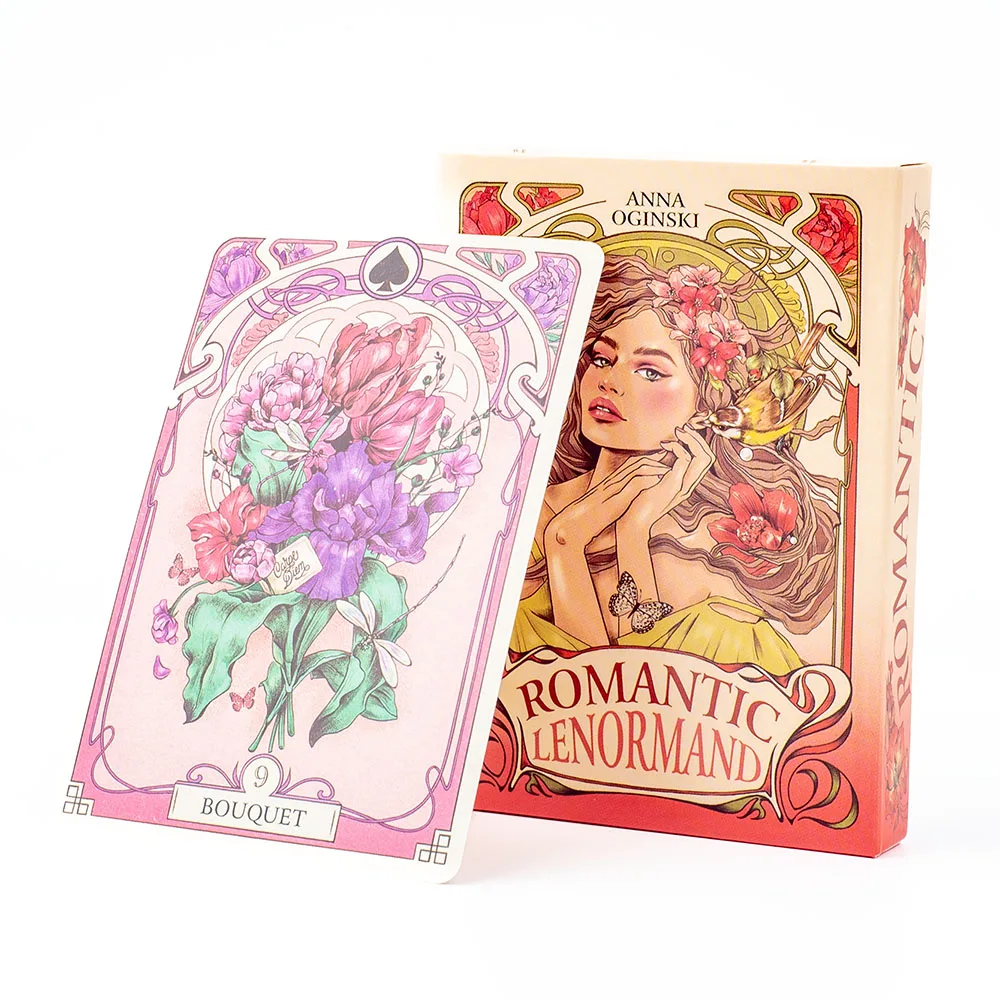 37Pcs Cards Romatic Lenormand Tarot Deck Full English Version Oracles Deck For Girl Board Games 10.2*7.2Cm