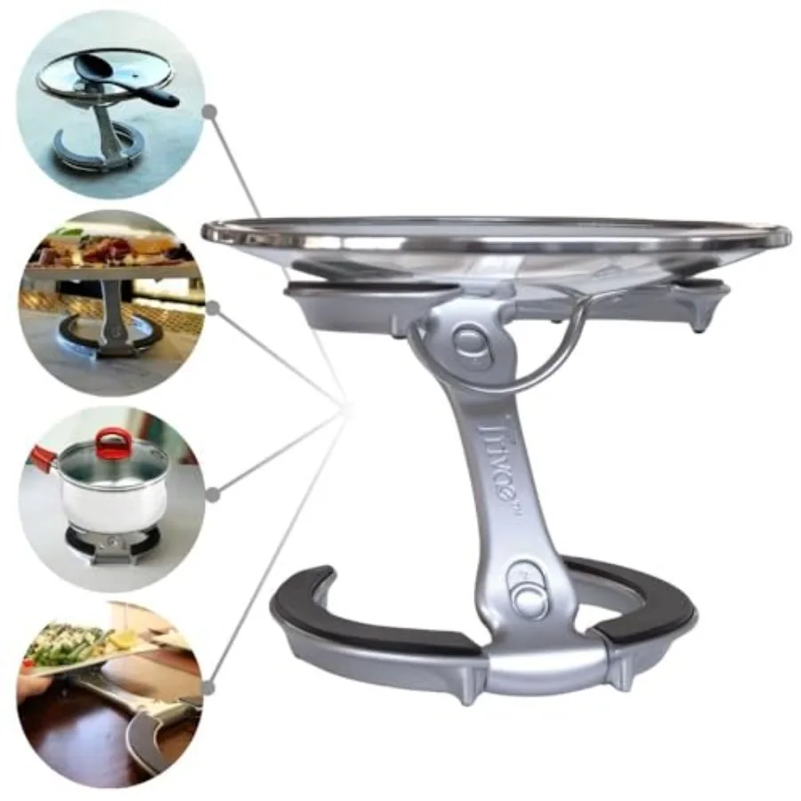 

Pot Lid Holder – 4-in-1 Pot Lid Holder While Cooking, Pan Lid Holder, Trivet & Cake Stand – Versatile Kitchen Tool for Hot Pots,
