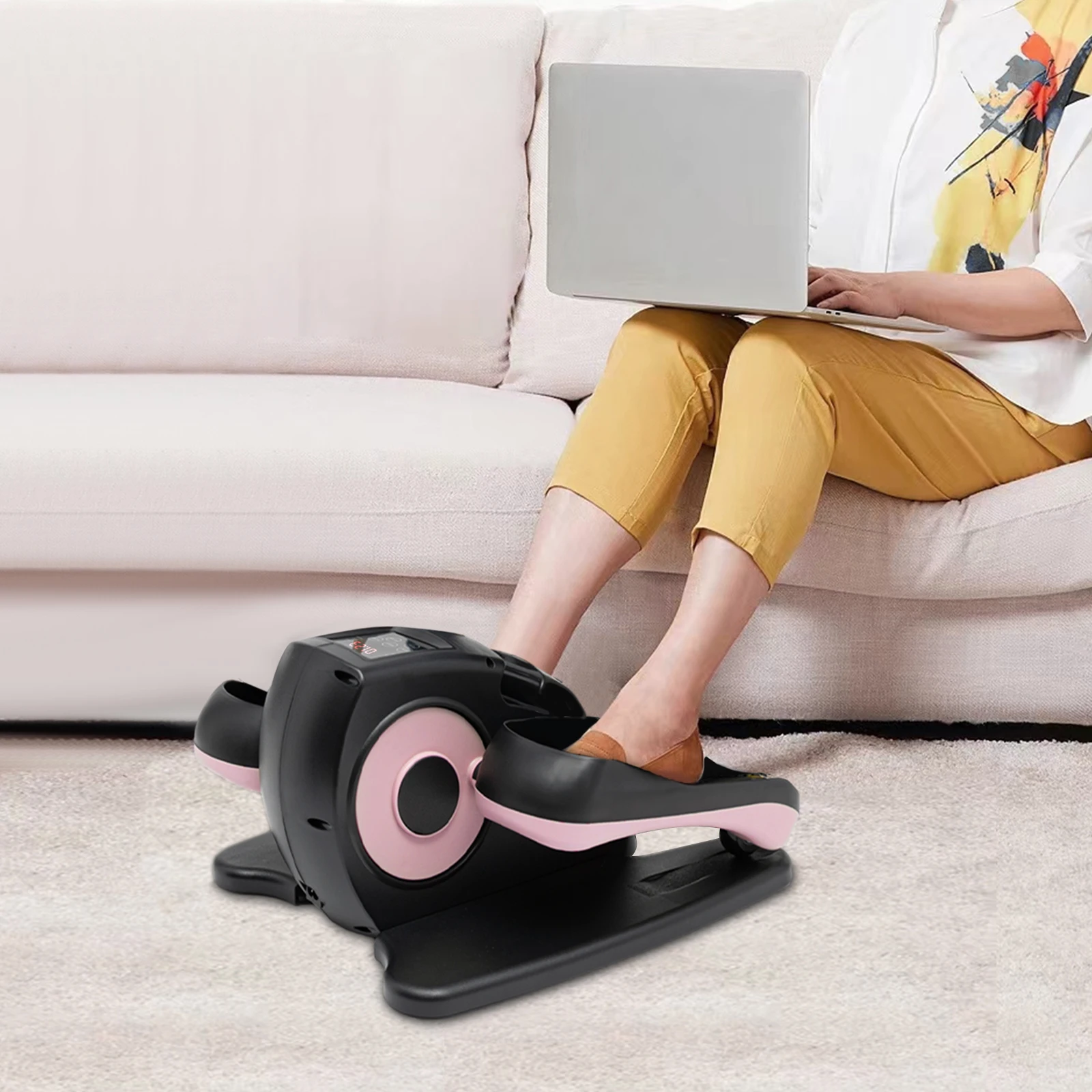 

Under Desk Elliptical Machine US Plug Rehab Electric Sitting Leg Foot Pedal Exercise Equipment Portable Trainer for Home
