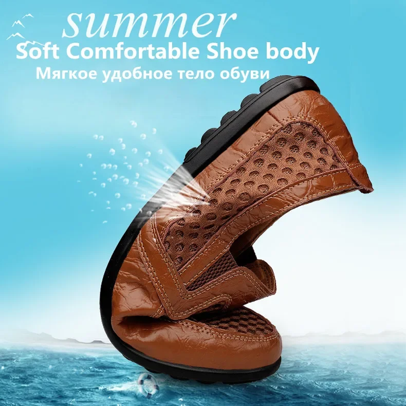 Zapatos informales de malla transpirable para hombre, mocasines de moda, zapatillas antideslizantes para exteriores, zapatos ligeros para caminar, novedad de verano