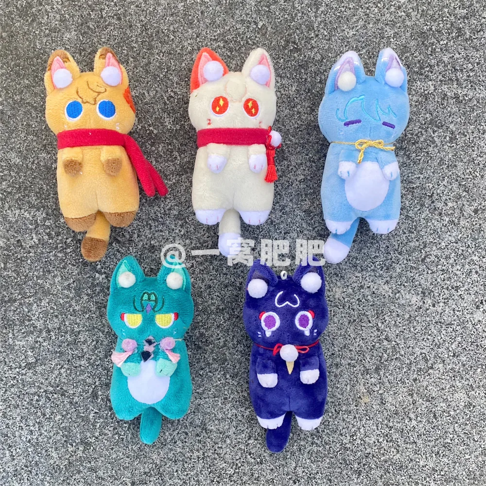 

Anime Genshin Impact Balladeer Tartaglia Kaedehara Kazuha Xiao Cute Cat 12Cm Plush Bag Pendant Cosplay Keychain Gift