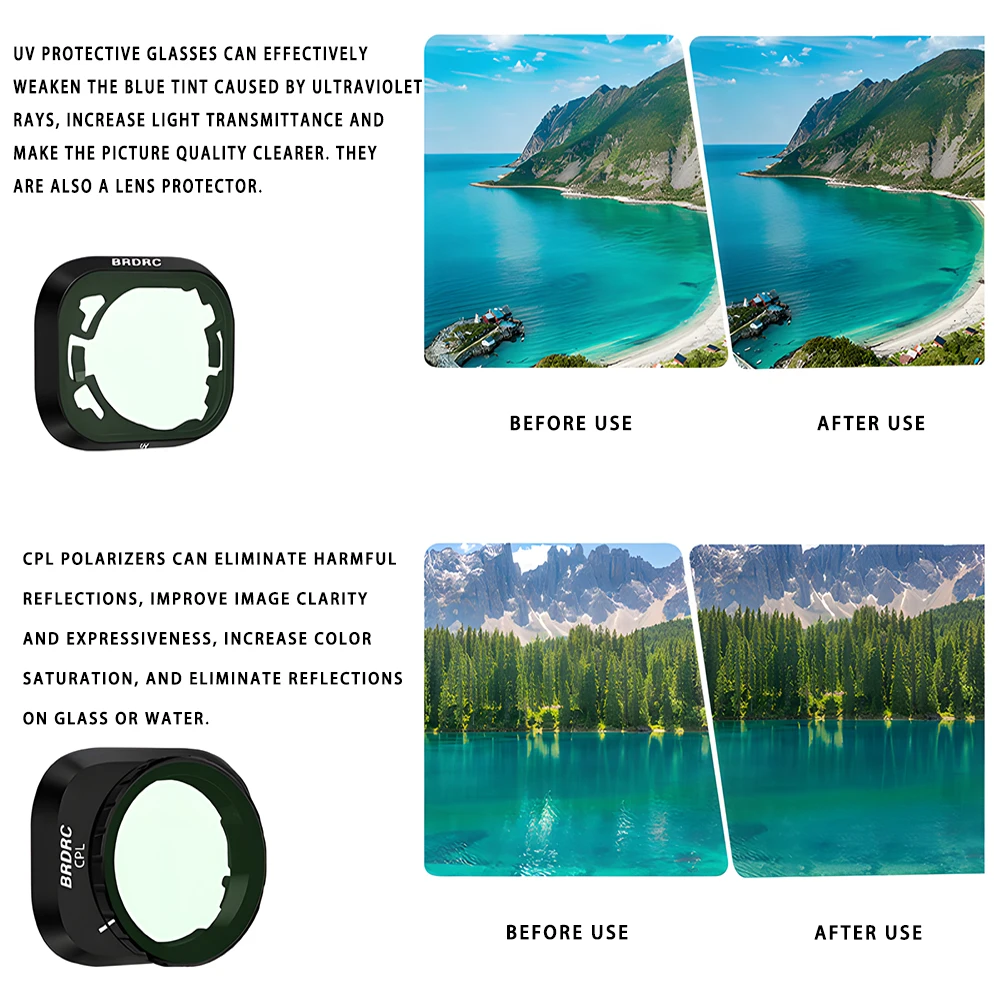 For Dji Mini 4 Pro Filters, Multi Coated NDPL Filters Set for DJI Mini 4 Pro Drone Accessories UV ND Adjustable CPL Lens filter