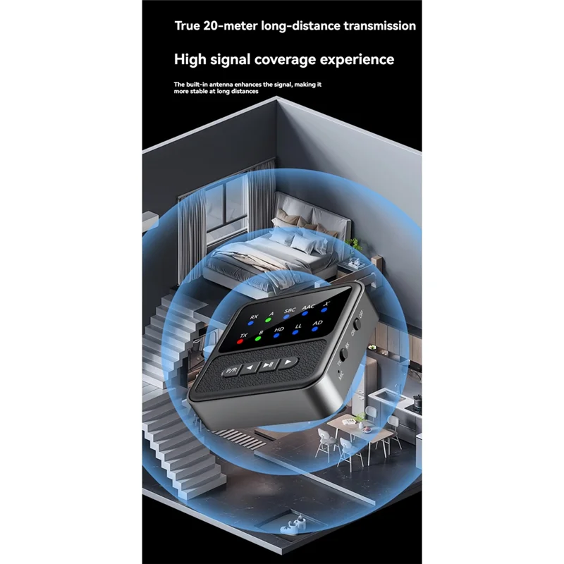 【Подержанные предложения】Bluetooth 5.4 QCCV аудиоприемник-передатчик 3,5 мм AUX, микрофон беспроводной стерео адаптер для наушников ТВ ПК автомобильный динамик