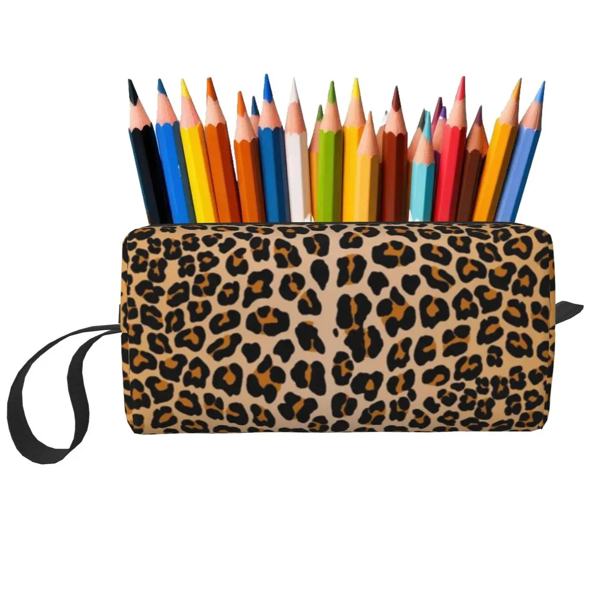 

Leopard Print Pencil Case for Students Gifts Pen Box Pencil Bag Stationery Supplies Travel Women Cosmetic Bag Organizer Pouch
