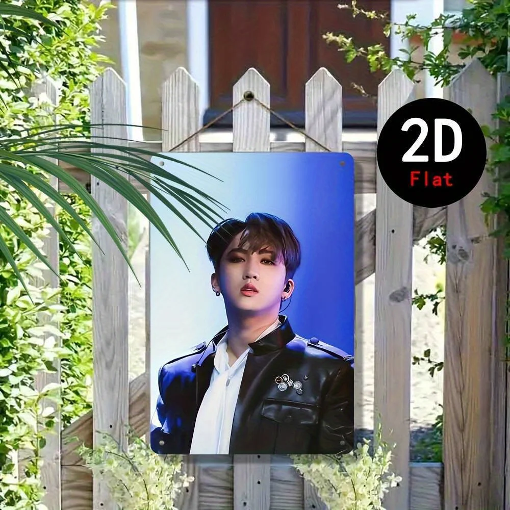 SKZOO stray changbin Retro KPOP Fan Wall Art - Vibrant Stage Performance Design, Durable Iron Metal Decor for Indoor/Outdoor Us