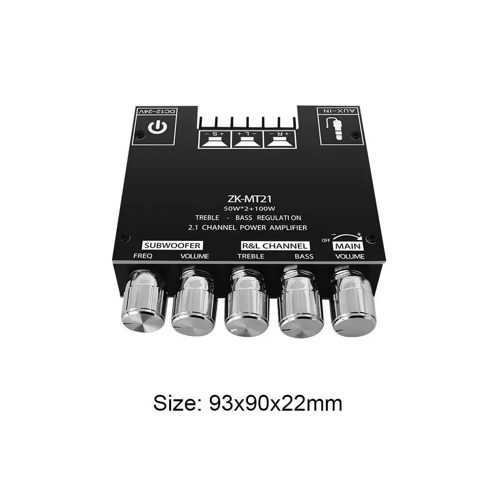 50Wx2 + 100W ZK-MT21 Verstärkerplatine 2.1 Kanal Verstärker Stereo-Leistungsverstärker Bluetooth 5.0 Verstärker DC12V 24V Stereo Audio