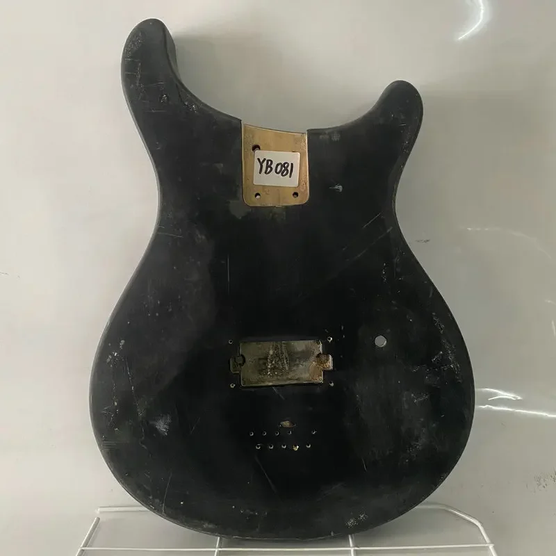 YB081 Unfinished Electric Guitar Body in Black Color with Damages and Dirty Genuine Fretlight Brand