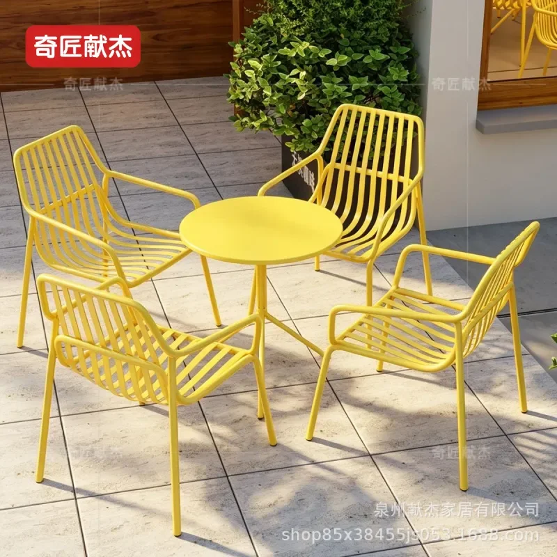 Outdoor Metal Tables and Chairs for Villa Garden Terrace Balcony Furniture Suitable for Bed and Breakfast Milk Tea Shop Cafe