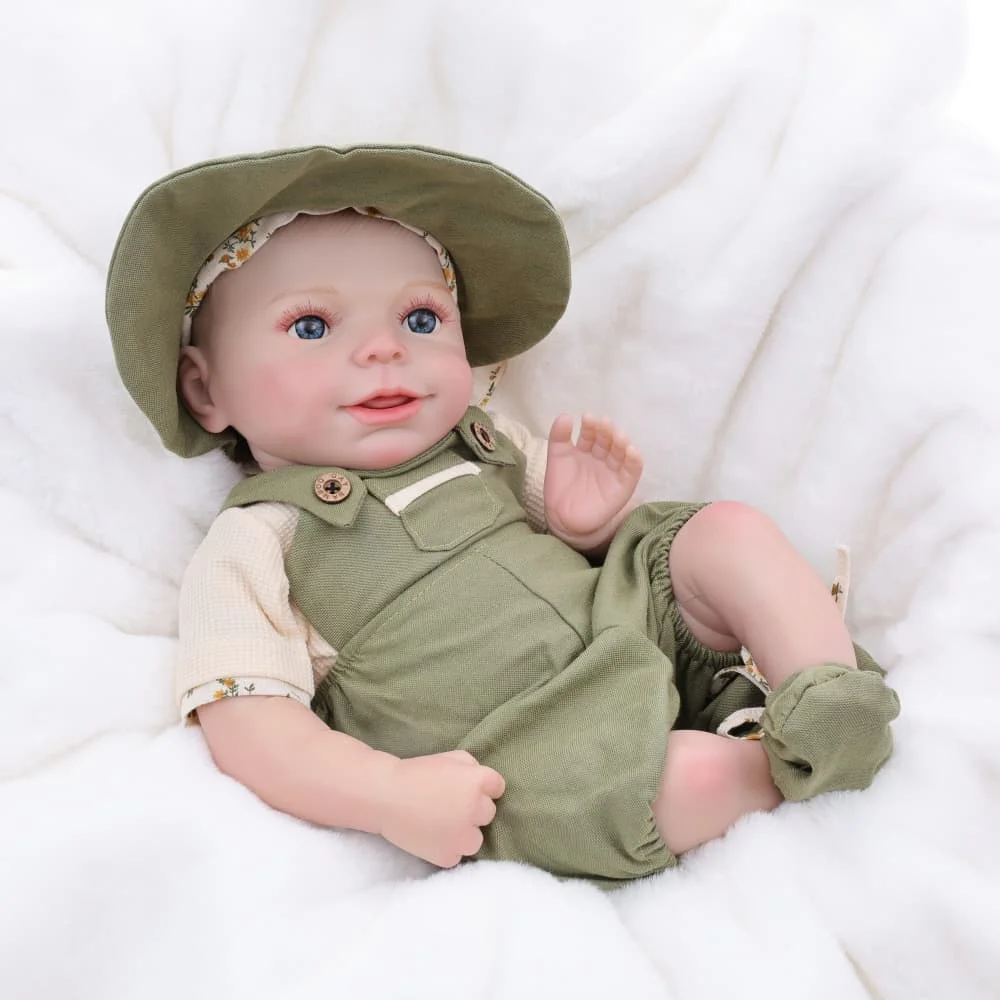 

Cloveray 41cm Original Full Body Vinyl Realistic Reborn Baby Doll Lifelike Vinyl Doll With Snail Nest Handmade Toy Kid Xmas Gift