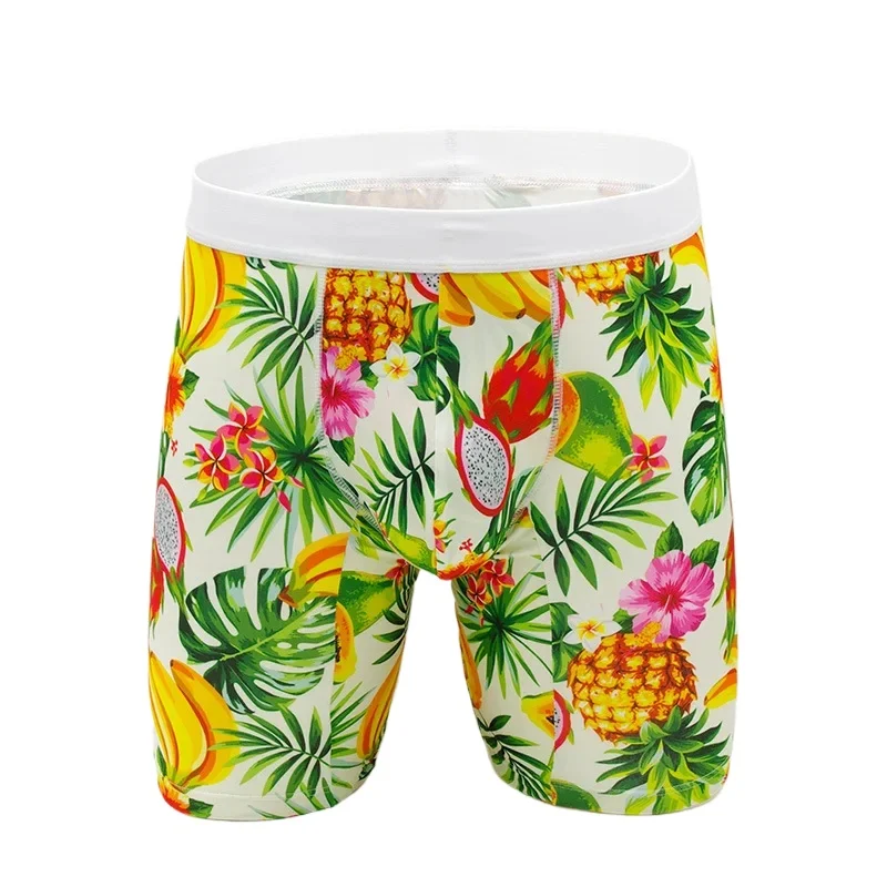 

Мужские удлиненные боксеры с цветочным принтом: модный дизайн, дышащие, свободного кроя, для молодых мужчин