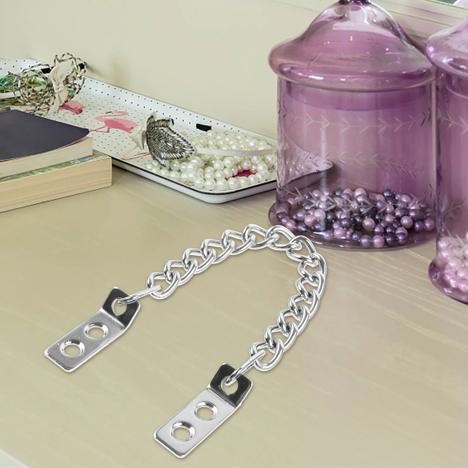 

Sturdy Metal Door Chain Antitheft Cabinet Latch Chain Simple Design Durable Practical Security Door Lock Chain,
