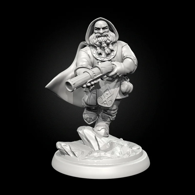 Figurine modèle en résine, 25mm 38mm 50mm, artillerie naine, Gunner Gk, Micro Miniature, modèle blanc imprimé en 3d, jouet non assemblé et non peint