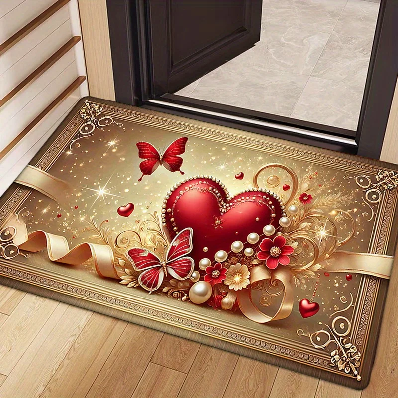 

VIKAMA's New Christmas Crystal-Embroidered Rug For Easy Cleaning Bathroom And Shower Room Floor Mats Home Decorations
