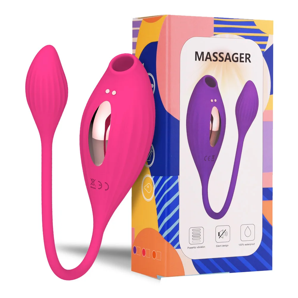 

Double head vibrator, 10 frequency vibration, 5 frequency sucking and jumping egg, female clitoral masturbation massager