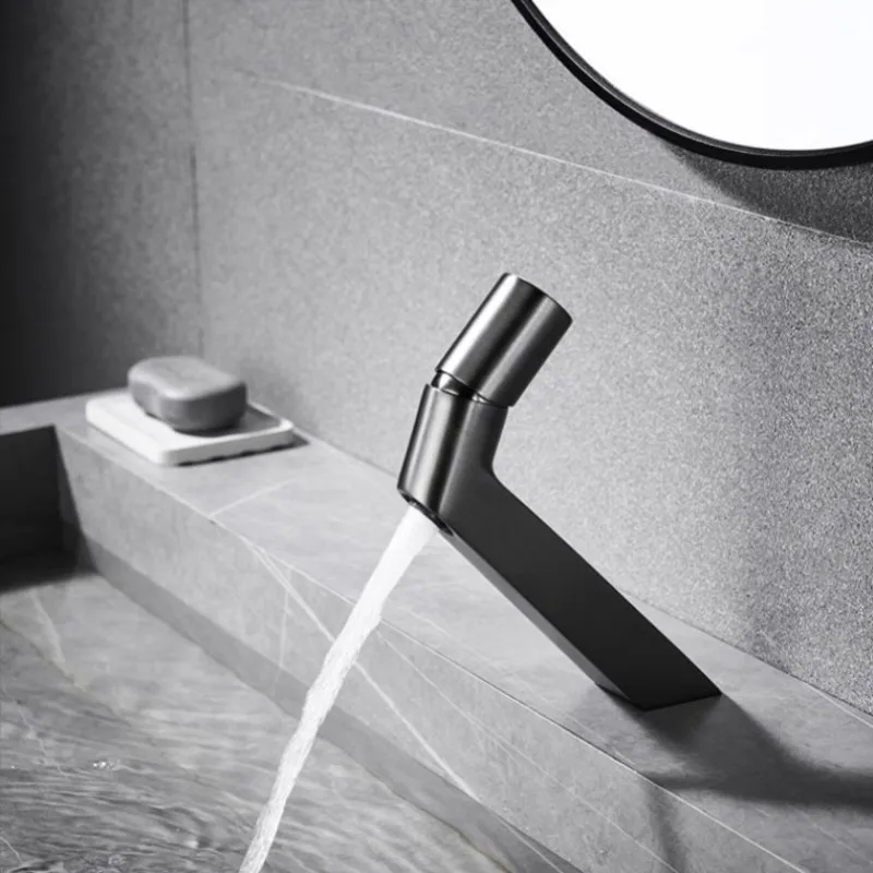Bathroom Utensils Mixing Faucet Creative Design Brushed Gold Cold And Hot Basin Faucets One Hole Sink Metal Tap Accessories Bath