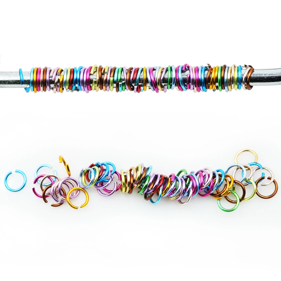 300Pcs/Lot 6mm Colorful Single Loops Open Jump Rings Split Rings Connector for DIY Bracelet Necklace Jewelry Making Accessory