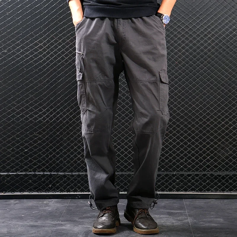 春秋メンズプラスサイズカジュアル迷彩ルーズフィットズボン若者作業服パンツ卸売