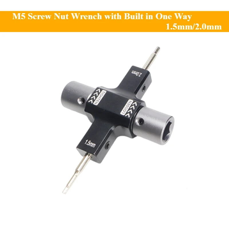 New M5 Screw Nut Wrench with Built in One Way 1.5mm/2.0mm Bearing Tool Screwdriver Fast Release Propeller Motor for RC FPV Drone