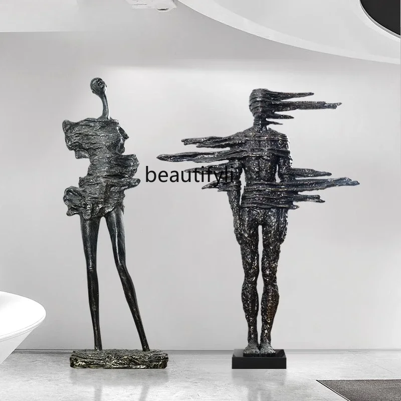 Figure Floor Sculpture Sales Office Abstract Creative Art Hotel Lobby Store Portrait Ornament