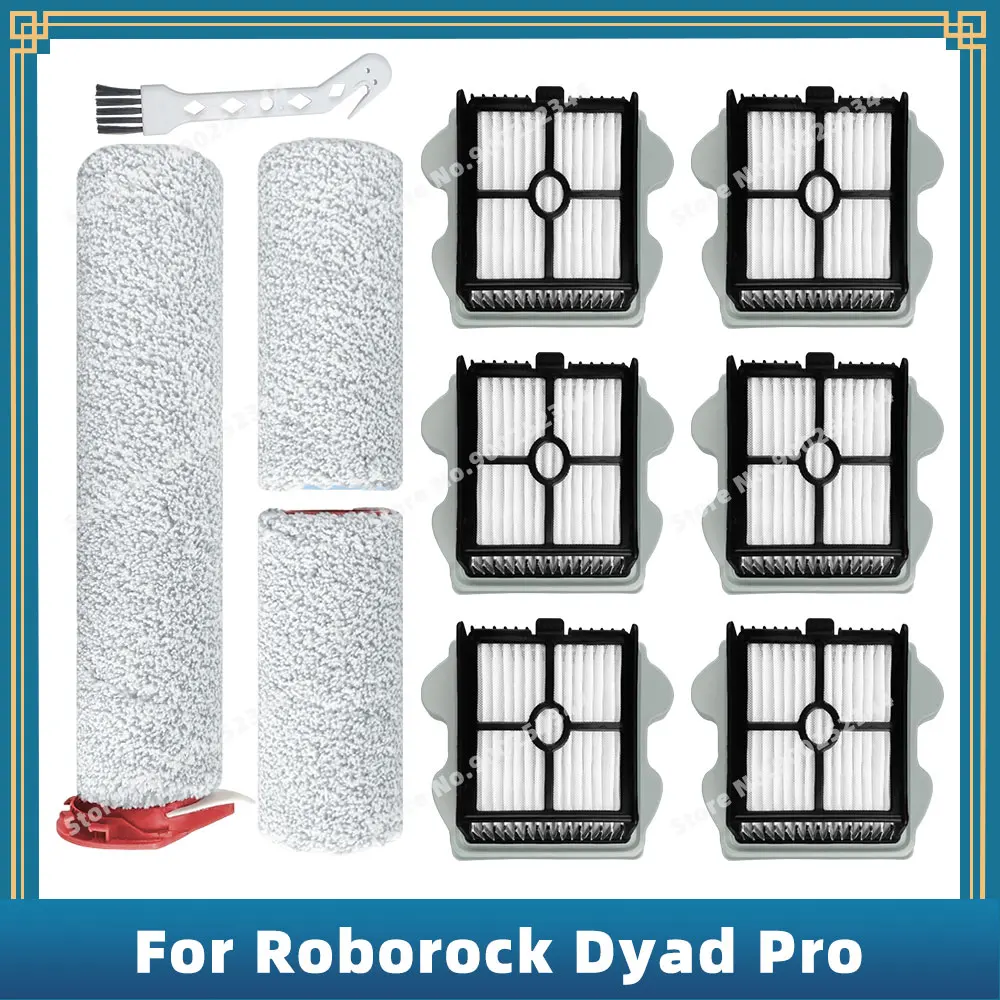 Piezas de Repuesto de aspiradora Compatible con Roborock Dyad Pro / Dyad Pro Combo / WD2H1A accesorios, cepillo de rodillo, filtro Hepa