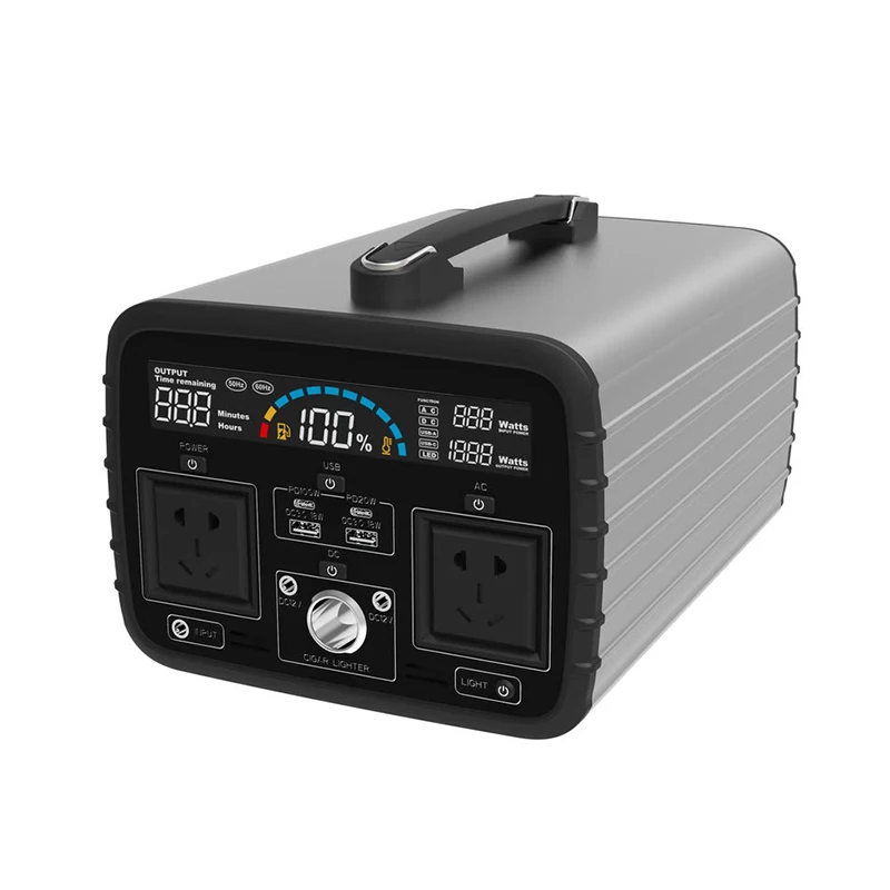 Portable 300W LiFePO4 Rechargeable Solar Power Station Emergency Solar Charger MPPT Controller Features Flashlight Cigar Lighter