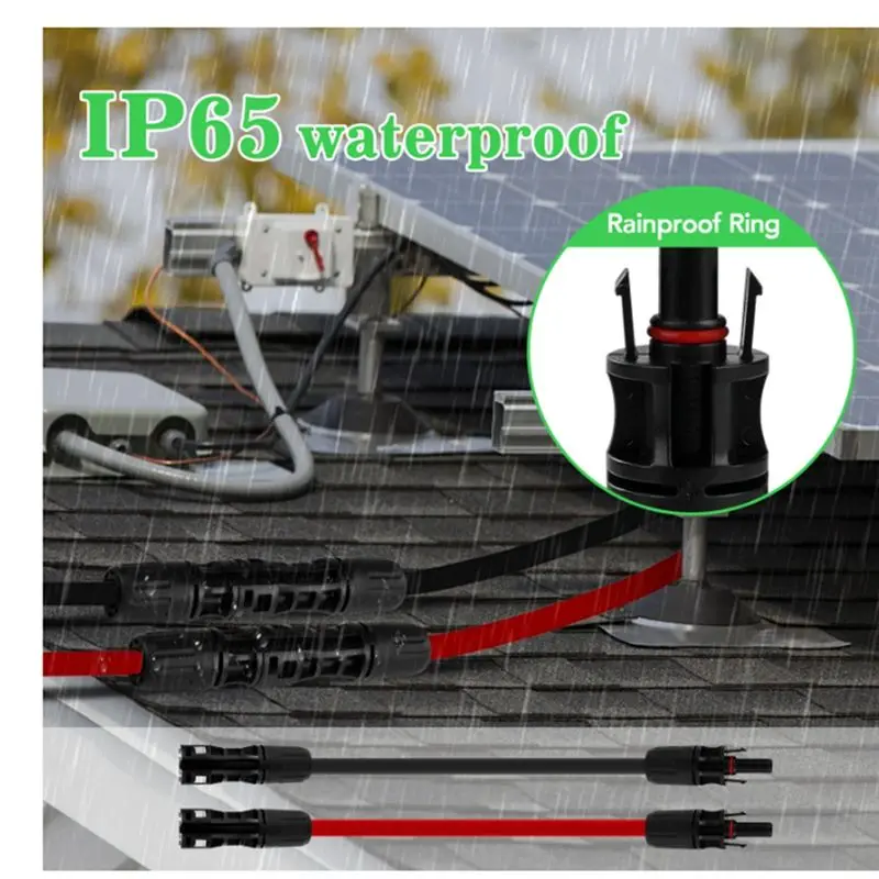 AU61-Photovoltaic Installation Connection Line 1 Pair Solar Panel Flat Extension Cable For Inverter For Connecting Systems
