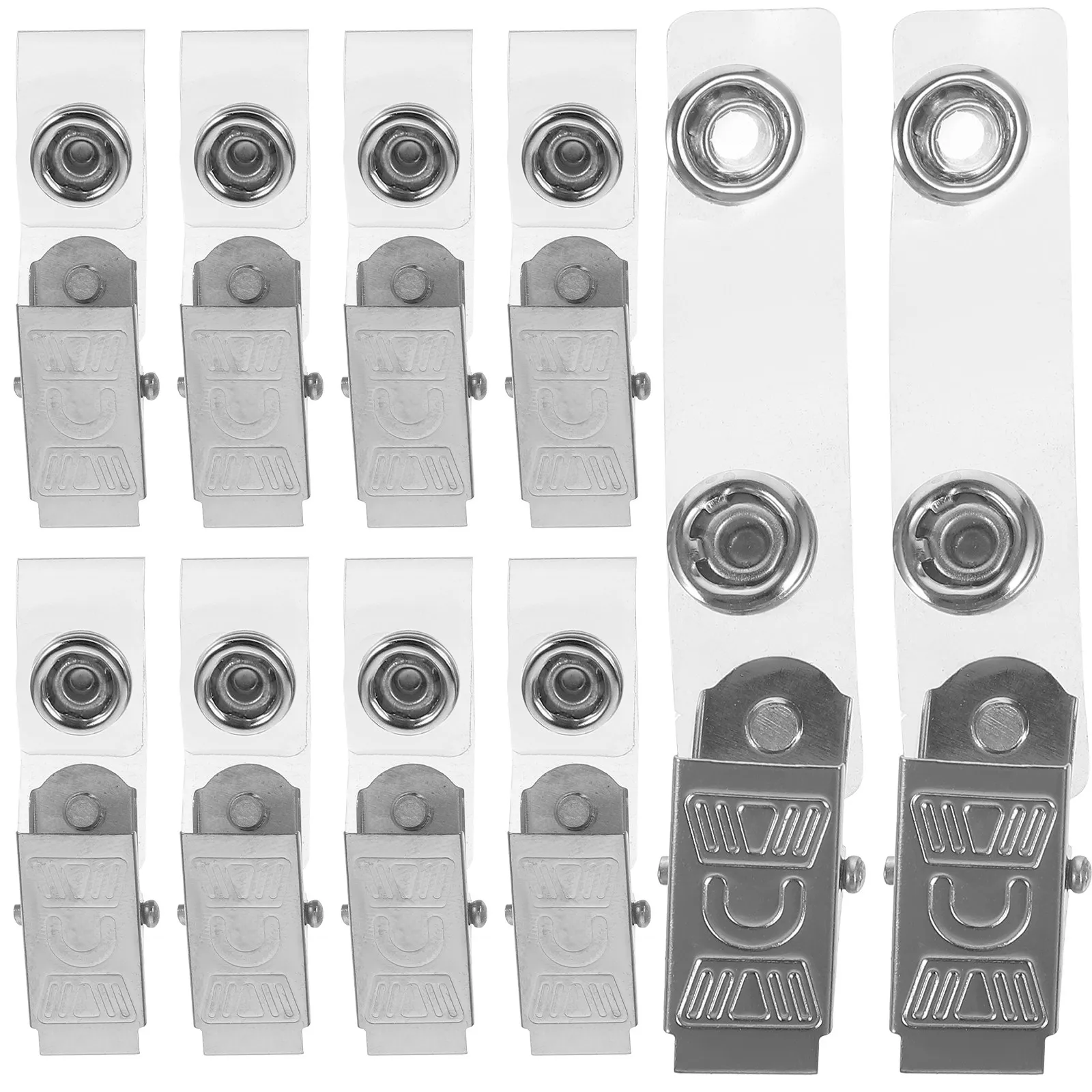 100Pcs Portable Badge Clip Heavy Duty Iron Base PVC Surface Small Id Badge Holder for Nurses Teachers Office Staff Name Tags